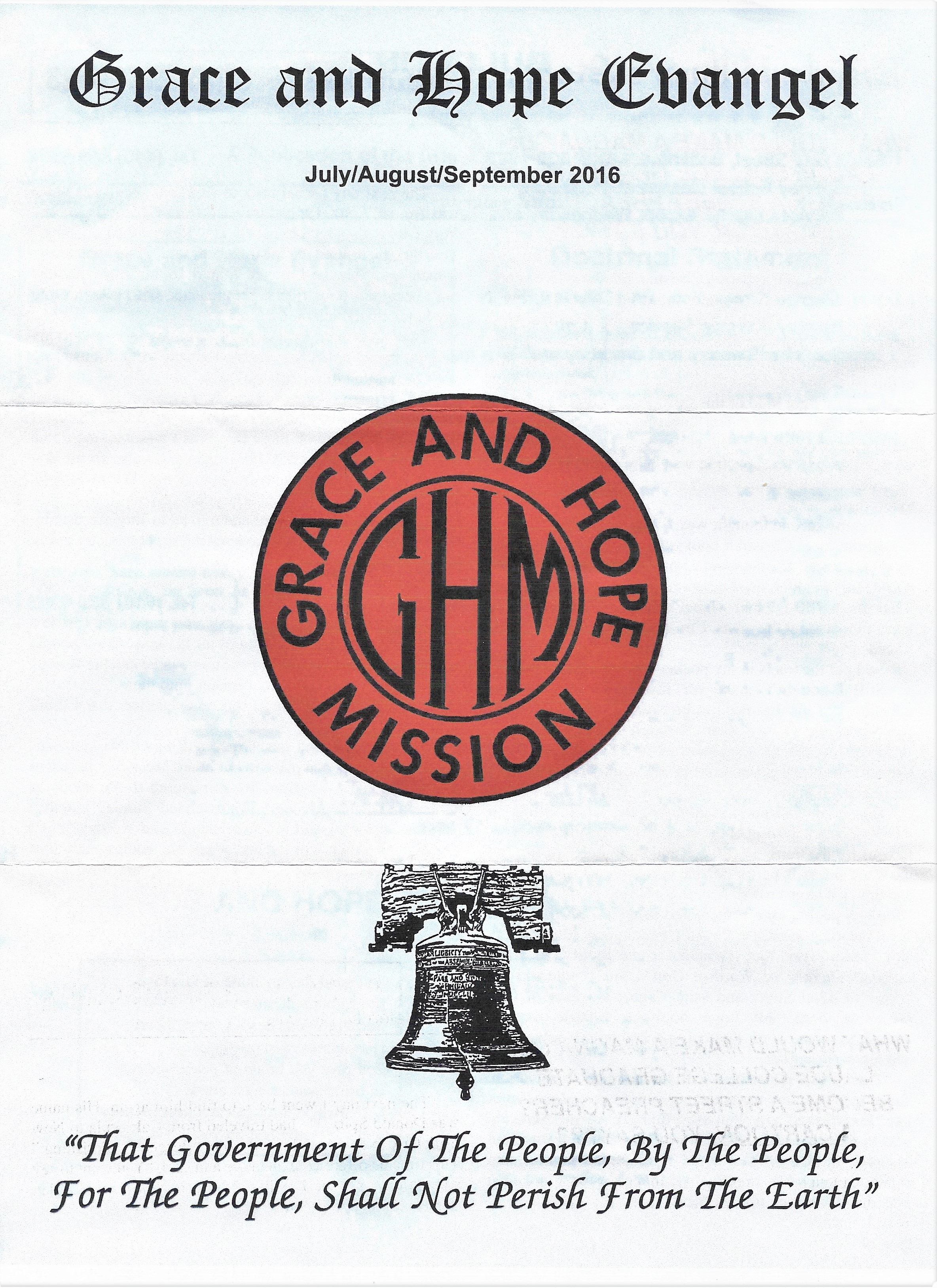 Grace &amp; Hope Evangel 2016